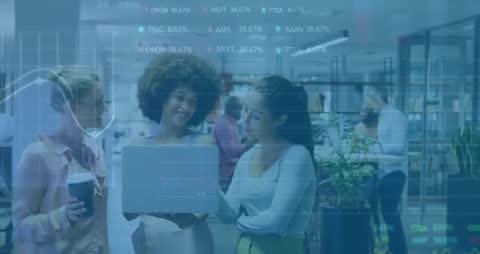 Collaborative Team Analyzing Financial Data with Innovative Visualization