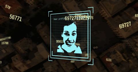 digital biometric face recognition on satellite map - Download Free Stock Images Pikwizard.com