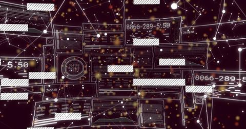 Floating holographic dashboard displaying 3D wireframe analytics cluster and telemetry