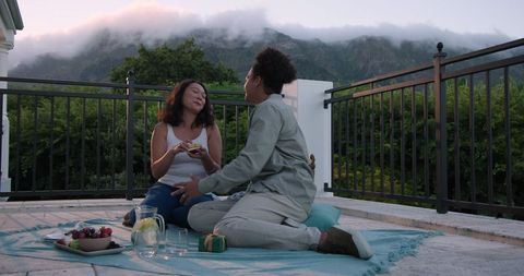 Romantic Picnic with Views of Misty Mountains