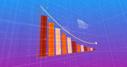 Digital Financial Data Infographic on Blue Background - Download Free Stock Images Pikwizard.com
