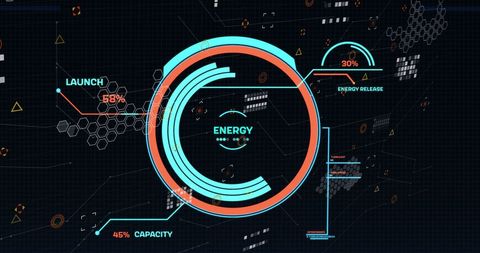 Digital Interface Displaying Energy and Capacity Data - Download Free Stock Images Pikwizard.com