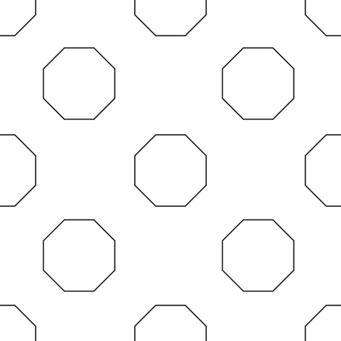 Octagonal white pattern on transparent background