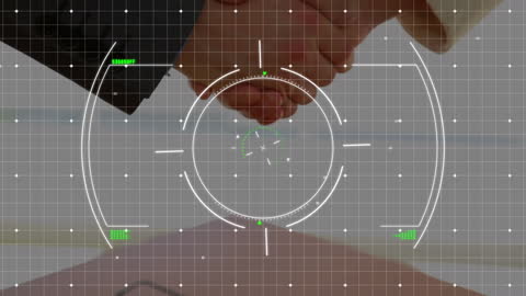Digital Interface Overlay on Business Handshake Illustration
