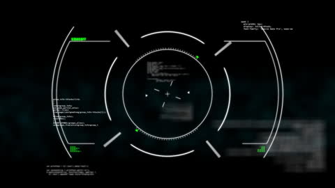 Futuristic HUD Interface with Data Streams and Scanning Elements