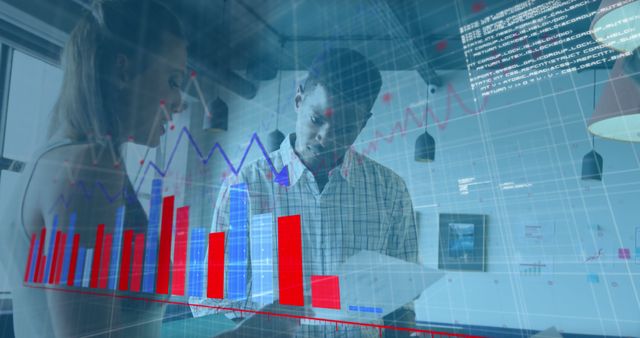 Business Professionals Analyzing Data with Graph - Download Free Stock Images Pikwizard.com