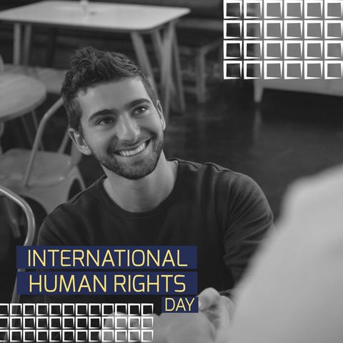 young man celebrating international human rights day - Download Free Stock Templates Pikwizard.com