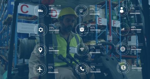 Digital Data Insights in Modern Warehouse Operations - Download Free Stock Images Pikwizard.com