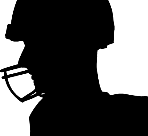 Transparent Silhouette of American Football Player Sprinting