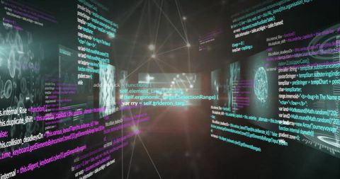 Futuristic Digital Network Interface with Data Streams - Download Free Stock Images Pikwizard.com
