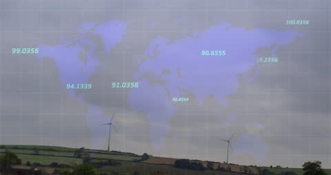 Global Digital Interface with Animated Connections