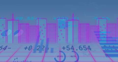 Abstract Digital Finance and Data Analytics Animation