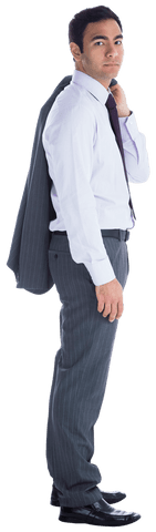 confident biracial businessman resting jacket on shoulder transparent background - Download Free Stock Videos Pikwizard.com