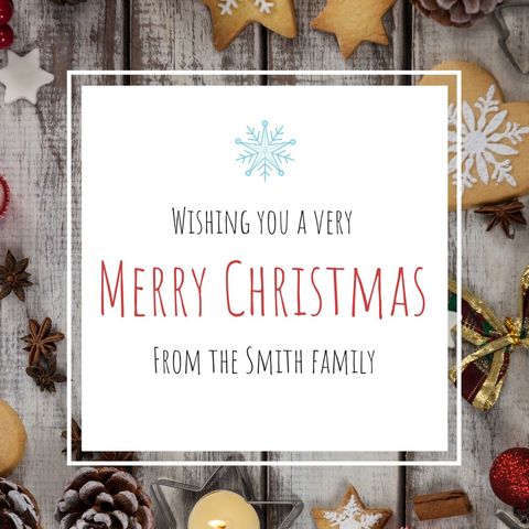 Festive christmas greeting with traditional holiday decorations