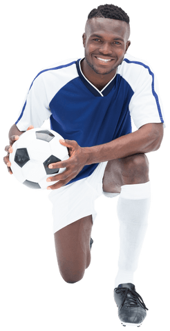 Smiling African American Soccer Player Holding Football on Transparent Background - Download Free Stock Videos Pikwizard.com