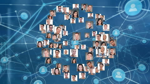 Digital Networking with Diverse Global Connections Concept