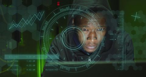 Hacker in Server Room Analyzing Digital Code - Download Free Stock Images Pikwizard.com