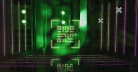 green data processing over illuminated computer servers - Download Free Stock Images Pikwizard.com