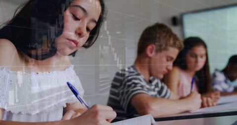 Diverse Students Engaged in Classroom Technology Learning