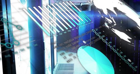 Futuristic Data Processing and Server Room Interface - Download Free Stock Images Pikwizard.com