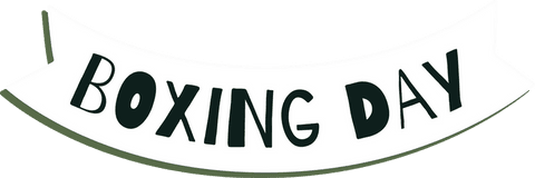 Floating Boxing Day Ribbon Banner on Transparent Background