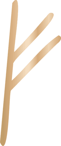 Beta golden rune floating over transparent background with gradient finish