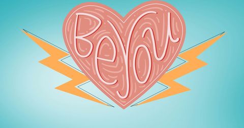 Inspirational heart with be you typography