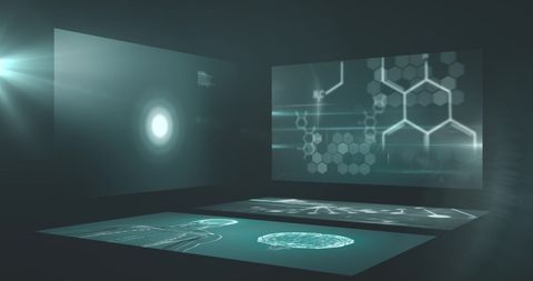 Futuristic Digital Interface with Data Projections - Download Free Stock Images Pikwizard.com