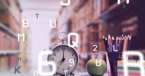 Education and Learning Concept with Clock and Stationery - Download Free Stock Images Pikwizard.com