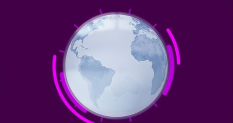 Globe with Digital Data and Scanning Elements