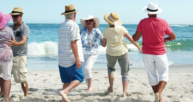 Senior Friends Dancing and Enjoying on Beach Vacation - Download Free Stock Images Pikwizard.com