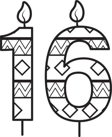 Illustration Transparent 16th Birthday Candle Vector Pattern - Download Free Stock Videos Pikwizard.com