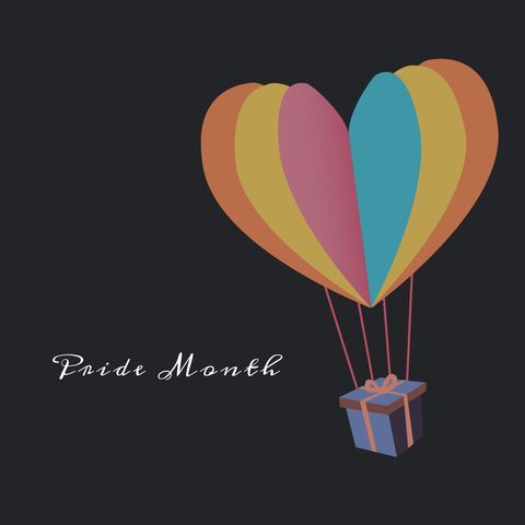 Pride Month Celebratory Heart Hot Air Balloon Illustration - Download Free Stock Templates Pikwizard.com