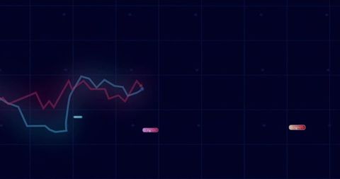Colorful Line Graph on Dark Grid Business Data Visualization