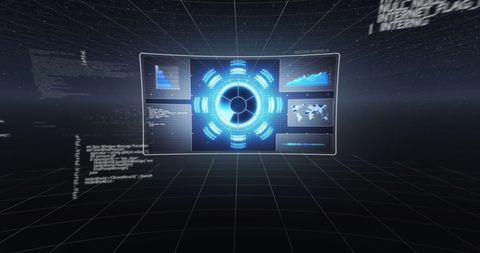 Futuristic Digital Interface Displaying Data Graphics - Download Free Stock Images Pikwizard.com