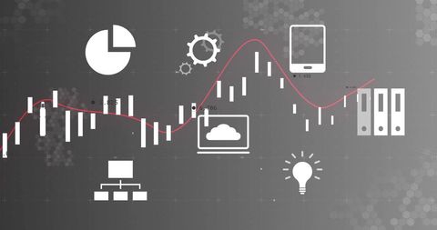 Financial data technology and economic growth illustration