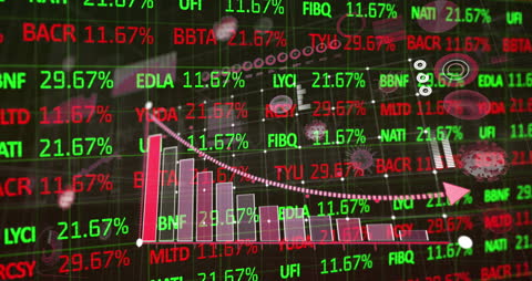 Financial Data Charts with Green and Red Graphics