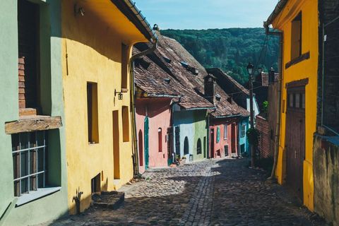 Colorful Historic Street in Summertime