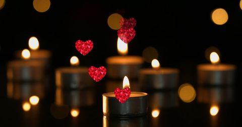Floating Hearts and Candles for Celebration Romance - Download Free Stock Images Pikwizard.com