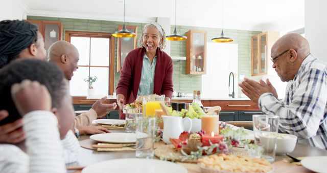 Multi-Generational Family Celebrating Thanksgiving in Kitchen - Download Free Stock Images Pikwizard.com