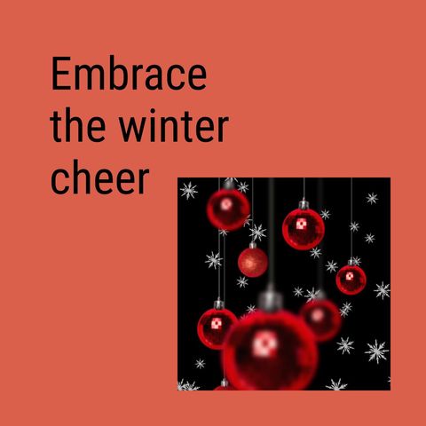 embracing winter cheer with red christmas baubles - Download Free Stock Templates Pikwizard.com