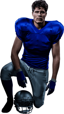 Transparent Confident American Football Player Kneeling in Uniform - Download Free Stock Videos Pikwizard.com