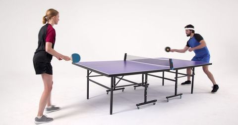 Dynamic Table Tennis Match with Diverse Players in Studio