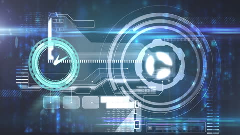 Futuristic Digital Clock with Data Interface