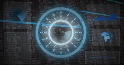 futuristic digital dashboard display featuring data analytics - Download Free Stock Images Pikwizard.com