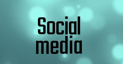 Social Media Text on a Blur Green Abstract Background