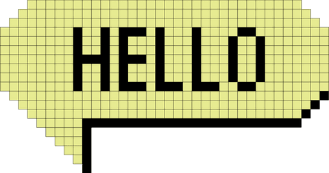pixel art hello message speech bubble on transparent background - Download Free Stock Videos Pikwizard.com