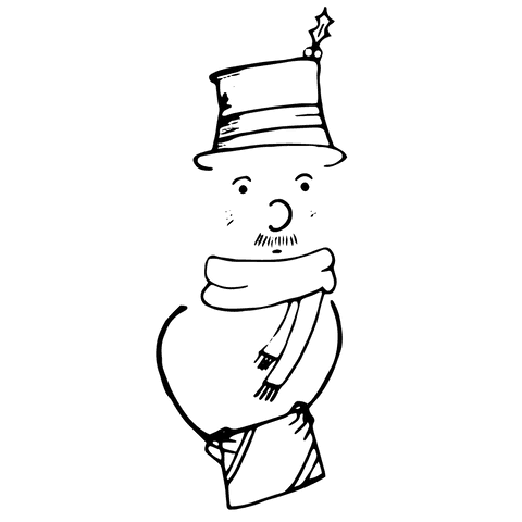 Festive abstract character with present on transparent background