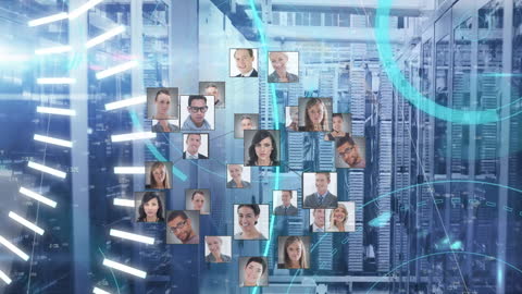 Global Network of Digital Connections Over Servers