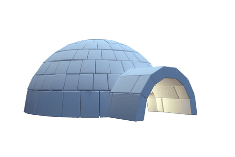 3d transparent igloo with blue snow blocks - Download Free Stock Videos Pikwizard.com